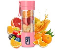 Blender - Staafmixer - Mixer - Incl 6 Roestvrijstalen Mesbladen - 380ml Inhoud - USB Oplaadbaar - Compact- nutribullet - blender smoothie- 380 ml