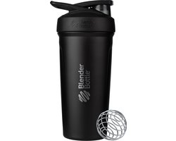 BLENDERBOTTLE | Strada Insulated Staal ZWART. 24 uur een koude shake!  710 ML. Unieke shakebeker van BlenderBottle in zwart. Jouw shake gegarandeerd zonder klonten door BlenderBall van chirurgisch staal en ronde onderkant.