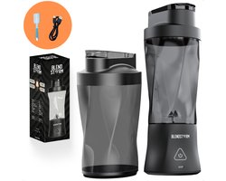 BlendStorm® Draagbare Blender Premium- Draadloze Blender - Draadloos - Blenders - Blender To Go - 6 Mesjes - Mini Blender - Smoothie Maker - Juicer - Keukenmachine - USB Oplaadbaar - 700 ml - Zwart