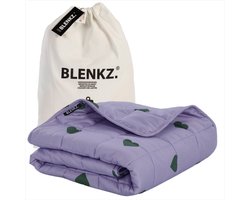 BLENKZ verzwaringsdeken kind 5kg - 140x200 - Hartjes paars groen - verzwaringsdeken 1 persoons - kind vanaf ±7 jaar, tiener, volwassene - zwaartedeken - verzwaringsdekens