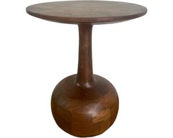 BLenS-Furniture Bijzettafel Katwijk bruin mangohout rond