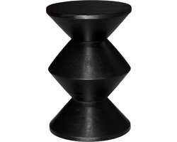 BLenS Furniture-Bijzettafel-Zandvoort-Zwart-Rond-Mangohout