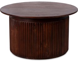 BLenS-Furniture Salontafel Fulskor Bruin Rond Mangohoutenmeubel