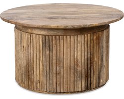 BLenS-Furniture Salontafel Fulskor Naturel Rond Mangohoutenmeubel