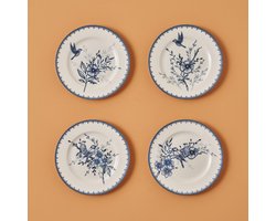 Bleu Blanc Porseleinen borden 4 delig Blauw (21 cm)