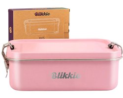 Blikkie RVS Lunchbox met Divider - Broodtrommel voor Kinderen - RVS Bento Box - BPA-Vrij - Makkelijk te Openen - 1200 ml - Roze