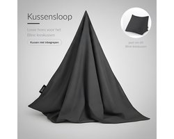 Bline Leeskussen Hoes - Wasbare Kussensloop - 65 x 50 x 45 cm - Zwart
