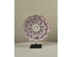 Blitzdeco - Schelpen Decoratie - Daisy - Handgemaakt - Lichtroze/Wit - 25cm Zelfstaand