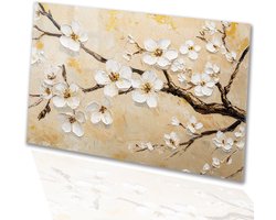 Bloeiende bloesemtakken - Bloesem glazen schilderijen - Schilderij bloemen - Impressionisme - Schilderij op acrylaat - Woonaccessoires - acrylglas 120x80 cm