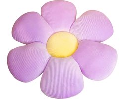 Bloem kussen Lila - Sierkussen - Aesthetic room decor - Bloemvormig kussen - 50 x 50 cm