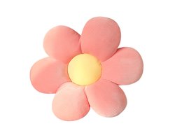 Bloem kussen Roze - Sierkussen - Aesthetic room decor - Bloemvormig Zitkussen - Elastisch Fluweel - 40x40 cm - 1 Stuk