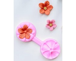 Bloem mal - Bloemvormige siliconen mal - Bloemen mal - Siliconen vorm - Fondant mal - Klei mal - Taartdecoratie mal - Flower silicone mold - Roze - Siliconen - Jonyx