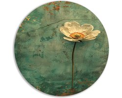 Bloem wandpaneel - Natuur schilderij - Muurcirkel Textuur - Woonkamer decoratie industrieel - Schilderij - Woonaccessoires muurcirkel aluminium 40x40 cm
