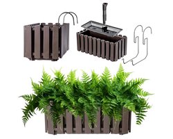 Bloembak Balkonpot in 2 maten en 4 kleuren - Plantenbak in landelijke stijl met rubberen kurken - 40 cm