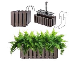 Bloembak Balkonpot in 2 maten en 4 kleuren - Plantenbak in landelijke stijl met rubberen kurken - 40 cm