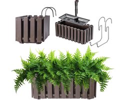 Bloembak Balkonpot in 2 maten en 4 kleuren - Plantenbak in landelijke stijl met rubberen kurken - 40 cm