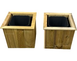 Bloembak | Bloembakken Geïmpregneerd | plantenbak 40x40x40 cm