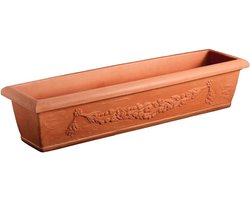 Bloembak in Terracotta Look - Kunststof, 60 x 20 x 17 cm