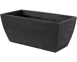 Bloembak Rillei ca. 80 x 40 x 34 cm - kunststof antraciet - Grote bloempot planter box