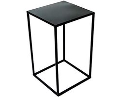 Bloembak Tafel - Plantentafel Meubel - Decoratief Gebruik - Solide Metaal - 24x24x40 cm - Zwart