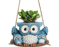 Bloembak Uil - Bloempot Dieren - Planten Decoreren - Stevig Hars Materiaal - 15.1 cm - Multicolor