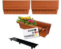 Bloembakken Euro-pallets - Plantenbakken Hangend - Verticale Tuin - Geïntegreerd Ophangsysteem - 373 cm Lengte - Terracotta