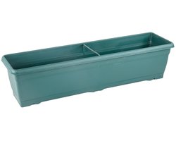 Bloembakken met wateropvang -vaste waterschaal - donker groen - Balkonbak 72cm - Plantenbak - Kruidenbak