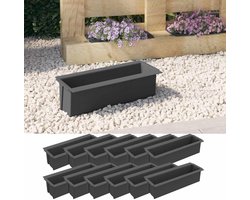 Bloembakken Pallet - Tuinbakken Set - Planten Kweken - Voor Euro Pallets - 36x13.5x9.5 cm - Grijs