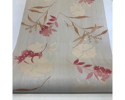 Bloemen behang beige rood creme Amaryllis bloem PS52880