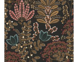 BLOEMEN BEHANG | Botanisch - Meerkleurig Zwart Blauw Oranje Rood - LivingWalls Famous Garden