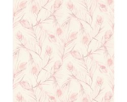 Bloemen behang Profhome 373672-GU vliesbehang glad met bloemen patroon mat roze bronzen grijs 5,33 m2
