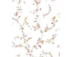 Bloemen behang - Romanisch -bloemenstrengen - wandbekleding - slaapkamer - vliesbehang - roze - 0,53 x 10,05 M. Blooming Garden 6