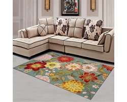Bloemen Deurmat - Entree Tapijt Vloermat - Vuil Vangen - Hoge Microvezel Pool - 60x90 cm - Meerdere Kleuren