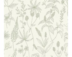 BLOEMEN EN PLANTEN BEHANG | Floraal - Groen Wit - A.S. Création Casual Living