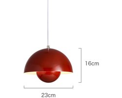 Bloemen Pot Vormige Hangerlicht | Elegante Decoratieve Stijl, 150cm Verstelbare Metalen Hangende Touw, Geschikt Voor Keuken Eiland, Eettafel, Woonkamer Bar (rood)