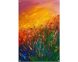 bloemen tuinposter - natuur posters - Tuinposters zonsondergang - Poster buiten - Tuinaccessoires - Tuindecoratie muurdecoratie tuinposter 40x60 cm