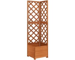 Bloemenbak met latwerk - Plantenrek hoek - Planten decoreren - Ruimtebesparend ontwerp - 40 x 40 x 150 cm - Bruin