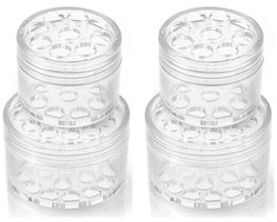 Bloemenhouder - 4 Stuks - Boeket Twister - Kunststof - Stengelhouder - Roterende Bloemenhouder - Herbruikbare - DIY bloemstukstandaard - Bloemschikbenodigdheden - Boeketbenodigdheden - Voor bloemschikken - 9 Gaten/19 Gaten - Ø6.8/4.9cm - Transparant