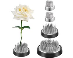 Bloemenhouder Set - Bloemenprikker Kenzan - Bloemschikken Hobby - Roestvrij Staal - 4 Stuks - Zilver