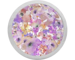 Bloemenpatroon Knoppen - Dressoir Deurgrepen - Meubeldecoratie - Fluorescerend effect - 4 stuks - Paars Goud