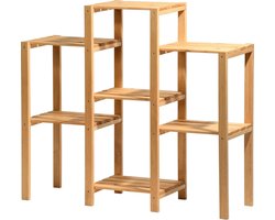 Bloemenrek met Niveaus - Plantenstandaard - Planten Presenteren - FSC Grenenhout Gelakt - 31 x 97 x 87 cm