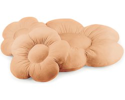Bloemenset grote bloemvloerkussens, pluche, comfortabel zitkussen, voor slaapkamer woonkamer kinderkamer, unieke decoratie, zacht knuffelkussen, velours, beige, 55 cm, 98 cm.
