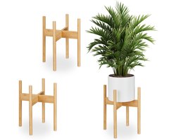 bloemenstandaard bamboe - set van 3 - binnen - bloempotten tot Ø 29 cm