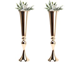 Bloemenstandaard Metaal - Trompetvaas Goud - Feestelijke Decoratie - Hoogwaardig Materiaal - 556 cm Hoog - Goud