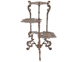 Bloementafel met 3 lagen – Robuust gietijzer en Stijlvol Tuinmeubel voor Buiten of Binnen – 80 cm Hoog, 51 cm Breed