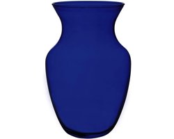 Bloemenvaas Glas - Decoratieve Vaas - Bloemstukken Maken - Met Decoratiegids - 20 cm Hoog - Kobaltblauw