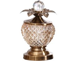 Bloemenvaas Glazen Vaas Kristallen Bol Snoeppot Sieraden Opbergdoos Helder Glazen Pot Metalen Handwerk Ornamenten Woondecoratie Vazen Potten Woondecoratie(Klein)