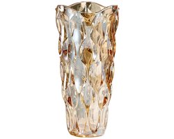 Bloemenvaas van glas, 24 cm kristallen vaas moderne glazen vaas groot, Nordic hoge bloemenvazen grote tulpenboeketten glazen vazen decoratie cadeau voor bruiloft, tafeldecoratie, housewarmingparty, Moederdag