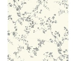 BLOEMETJES BEHANG | Landelijk - zilver - A.S. Création Metropolitan Stories