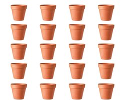 Bloempot - aardewerk - terracotta - mini-bloempot met afvoergat - herbruikbare plantenpot voor binnen en buiten - decoratie - 20 stuks (4,5 x 4 cm)